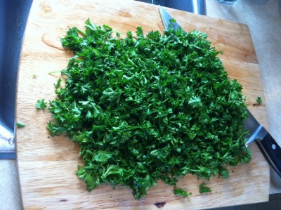 Quinoa Tabouli (chopped parsley)