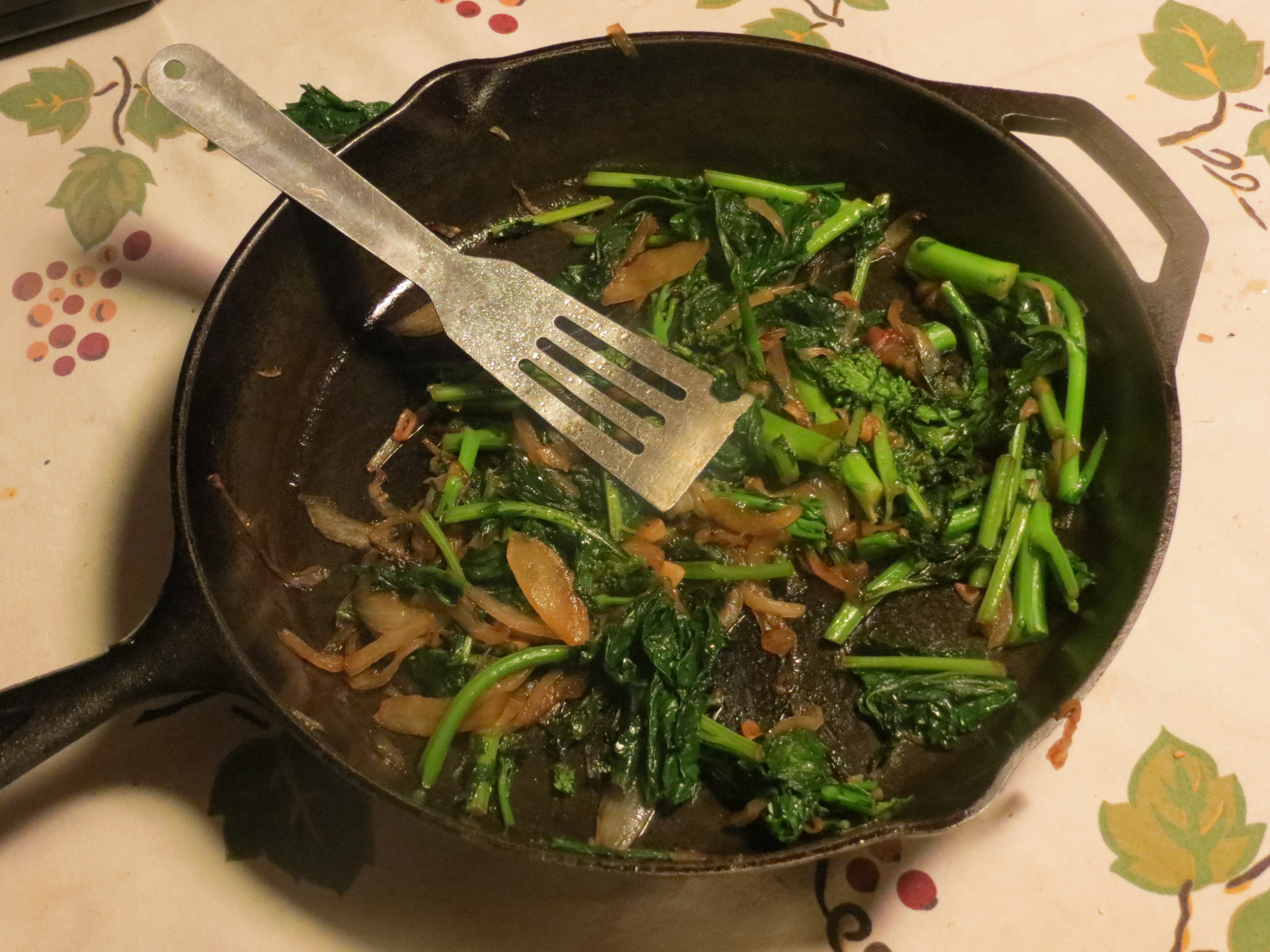 Broccoli Rabe in Frying Pan