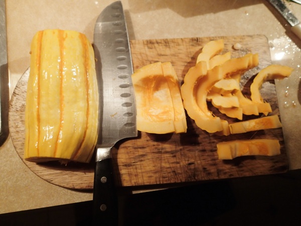 Delicata squash chopped