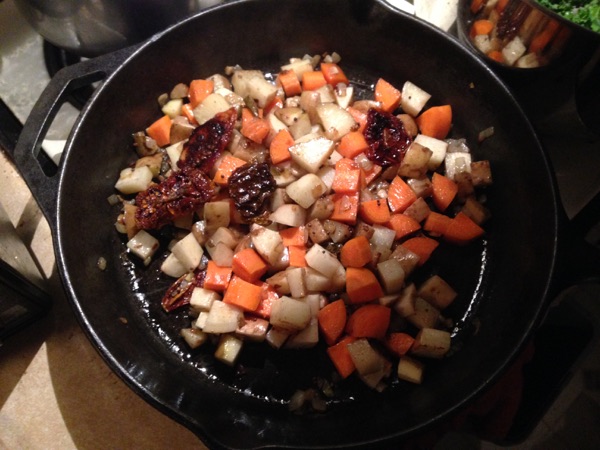 Vegetable Curry, Sauteing Potatoes & Carrots