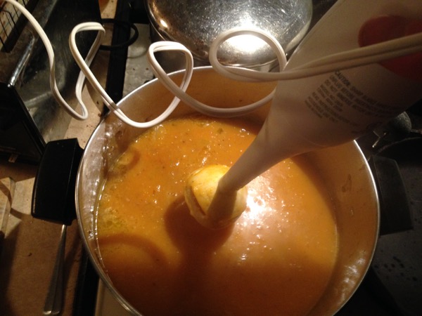 Gingery Butternut Soup, Immersion Blender