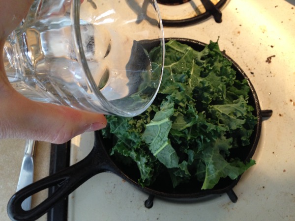 Kale on Eggs, Little bit of Water