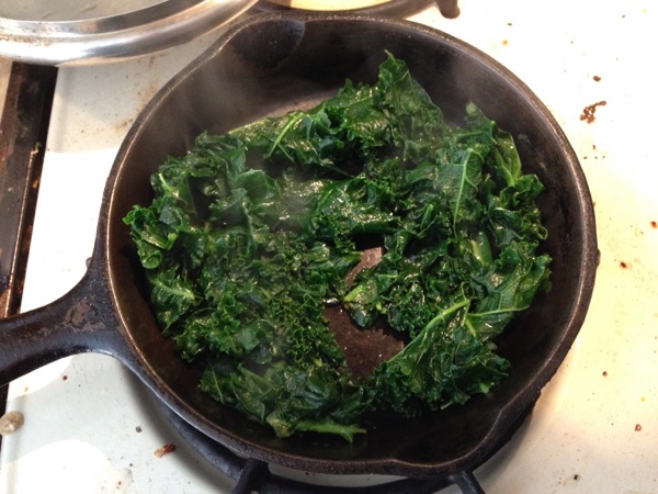 Kale on Eggs, Steamed