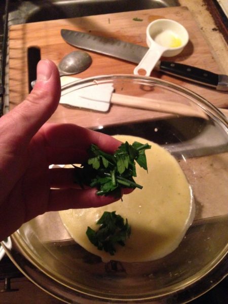 Throwing in the herbs